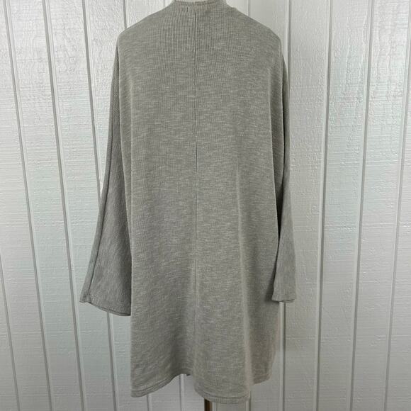 Donni Women Ribbed 3/4 Sleeve Open Duster Cardigan Sweater Gray Lounge One Size - Picture 7 of 7